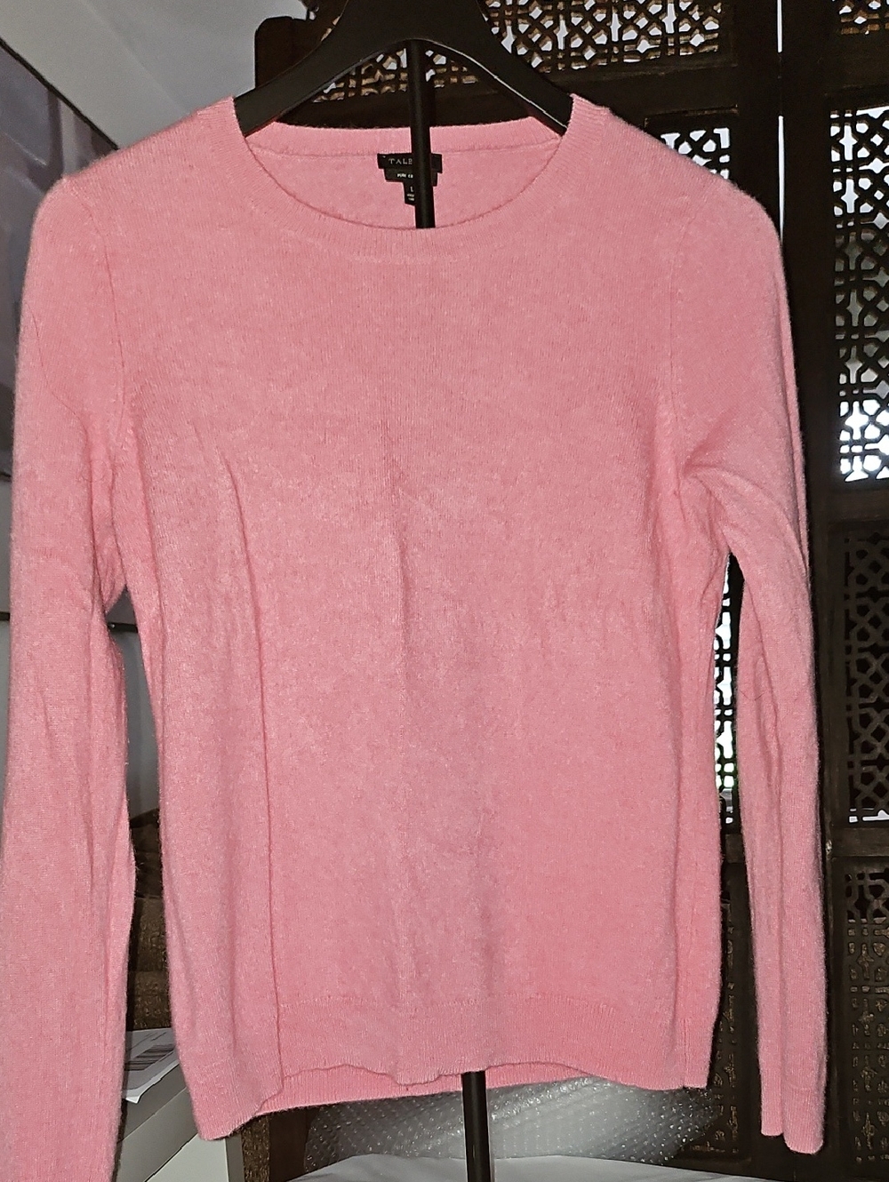 Talbots Soft Pink Long-Sleeve Cashmere Sweater